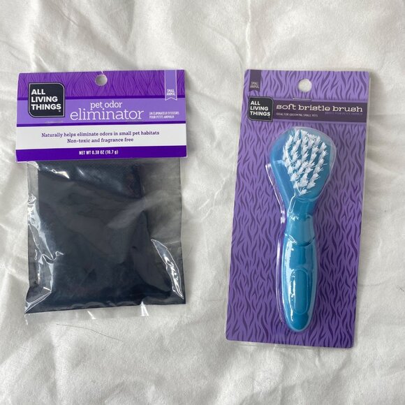 All Living Things Odor Eliminator and Brush for small animals NWT - Picture 2 of 3